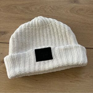 Love Your Melon White Knit Beanie with Patch